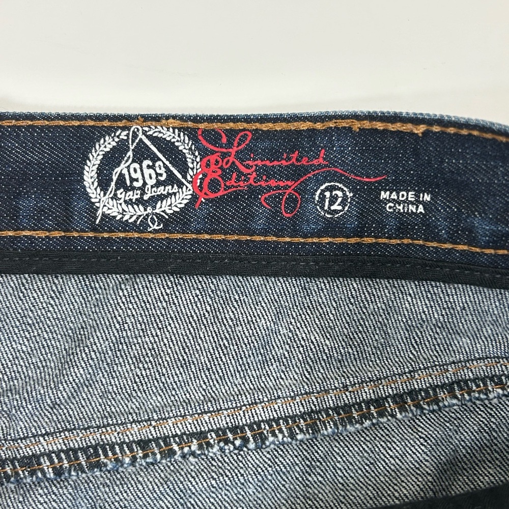 GAP Jeans 1969 Limited Edition Dark Denim Skirt, Sz 12 - Picture 5 of 9